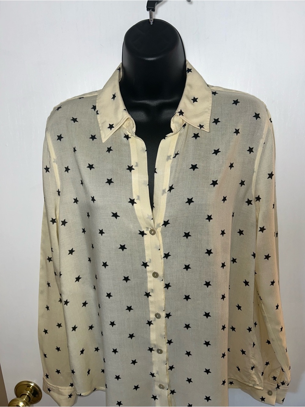 L’Agence Holly Star Print Ecru and Black Size Medium - Picture 4 of 6